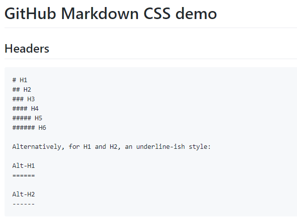 CSS Library To Replicate The GitHub Markdown Style - markdown.css | CSS ...