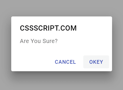 Modern Material Design Dialog Generator In Pure JavaScript – duDialog