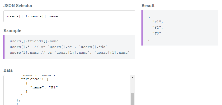 Retrieve Data from JSON - JSON Selector | CSS Script
