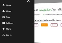 5 Off-canvas Hamburger Navigation Variations