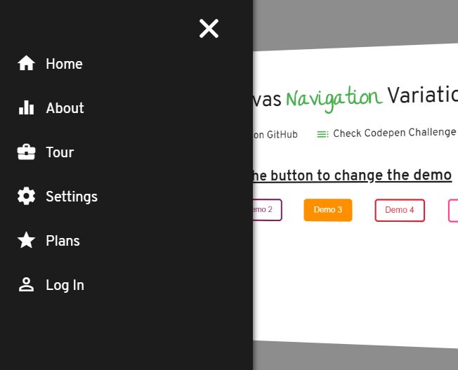 5 Off-canvas Hamburger Navigation Variations