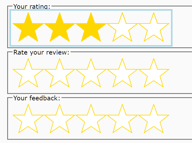 Accessible Star Rating Control Using Radio Buttons