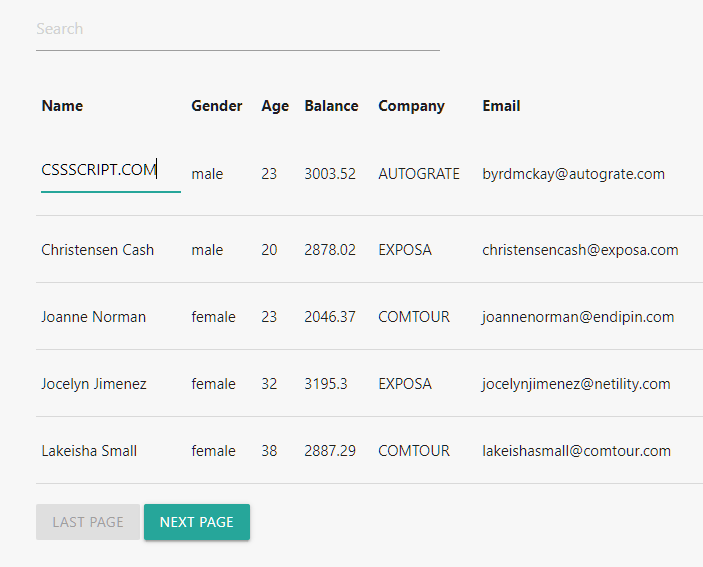 Full-featured Dynamic Data Grid In Vanilla JavaScript – jsdatatable