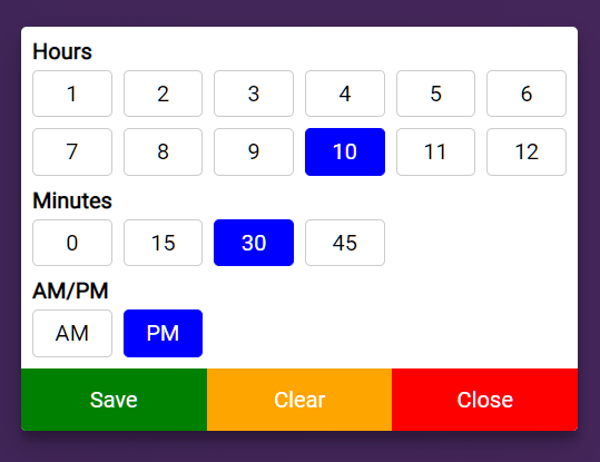 Mobile-friendly Time Picker Popup – nj-timepicker