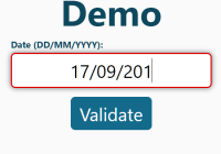 Validate Date In Input Field - validate