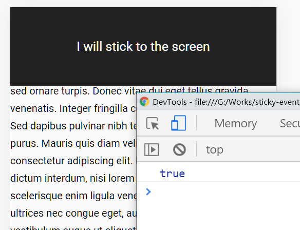 Fire An Event When An Element Gets Stuck – Sticky Event Listener