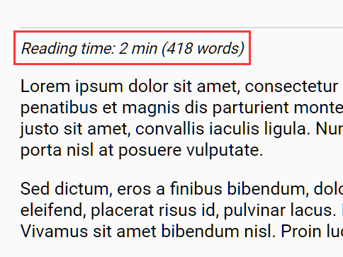 Display Estimated Reading Time Of An Article – reading-time.js
