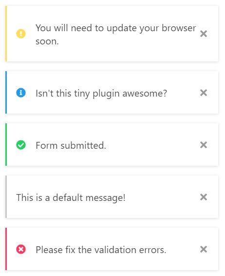 Tiny Snackbar & Toast Message Library – simpleSnackbar.js