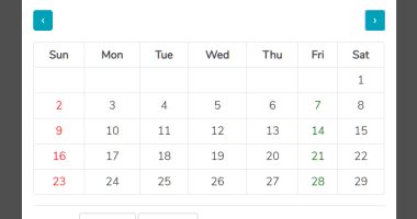 Basic Calendar View In Pure JavaScript - calendar.js