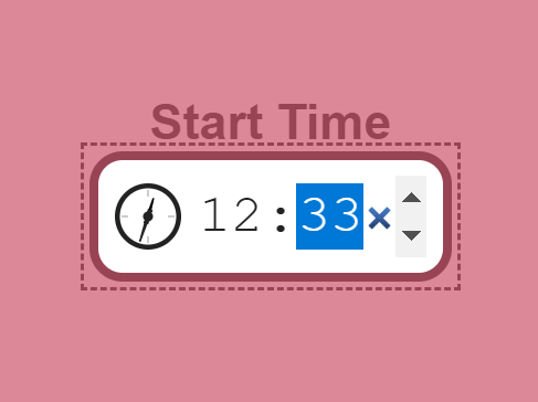 Time Picker Input With An Animated Clock