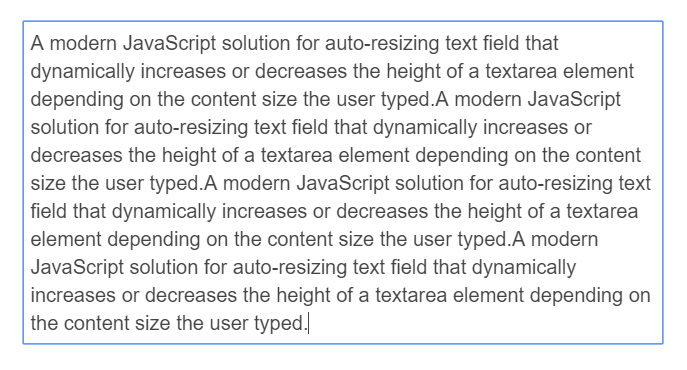 Auto Increase The Height Of Texarea Element While Typing