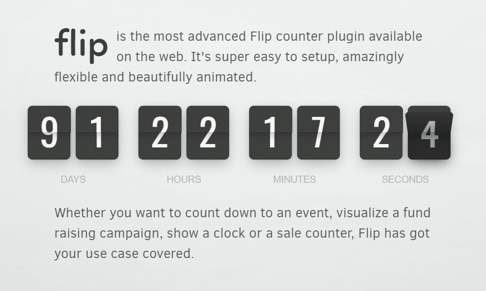 Classic Flip Clock Style Countdown & Counter Library - flip.js