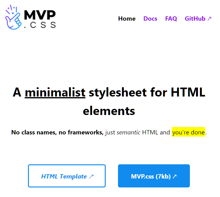 Minimalist CSS Framework For Web Design – MVP.css