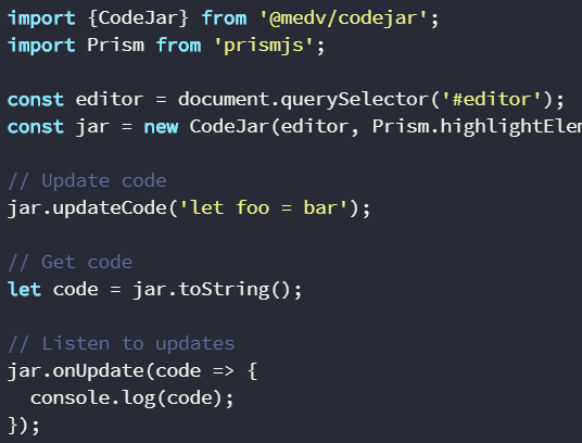 Cross-browser Code Editor For Browser – codejar
