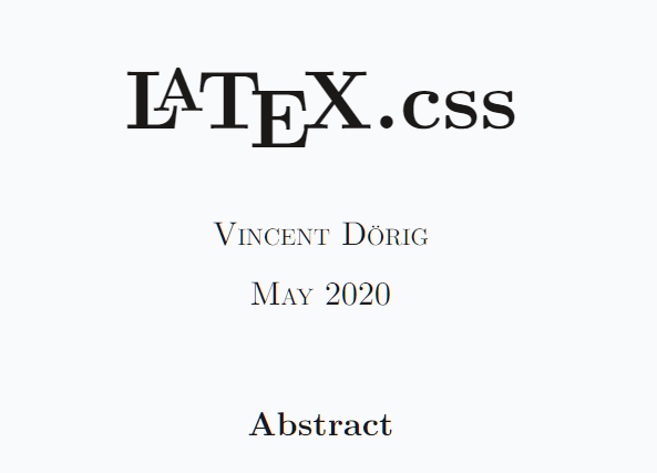 Create LaTeX Style HTML Document Using LaTeX.CSS