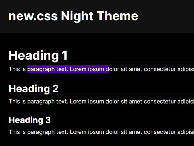 New.css Night Theme