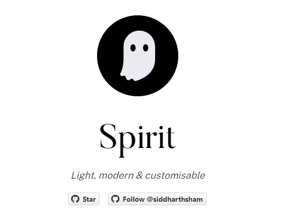 Lightweight Reader-Centric CSS Framework – spirit.css