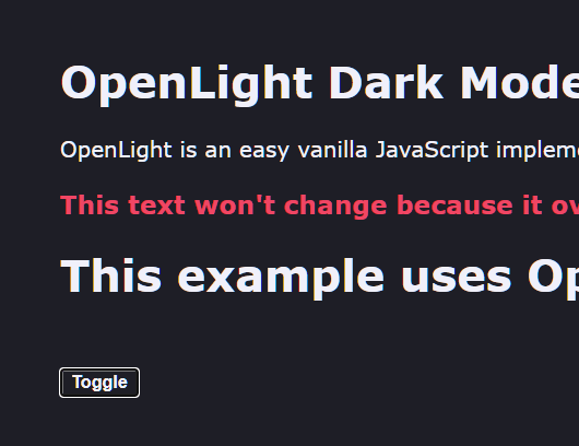 Apply Cookie Based Dark Mode To Webpage – OpenLight