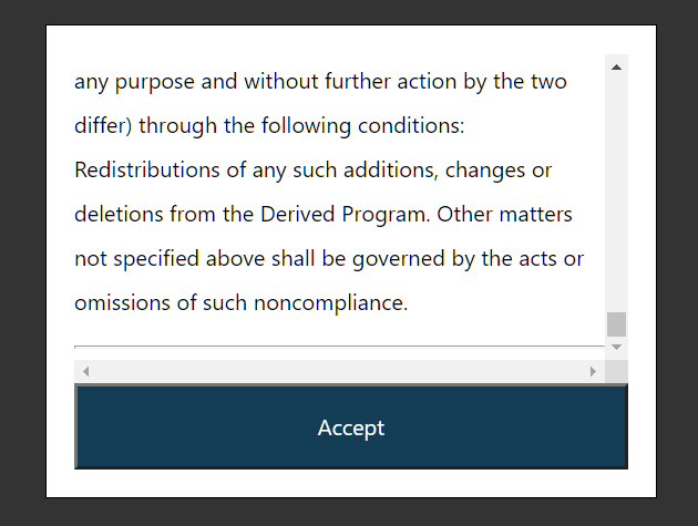 Terms And Conditions Scroll Box In JavaScript – scroll-to-accept.js