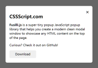 Modern Clean Popup Modal In JavaScript - Fusilli.js