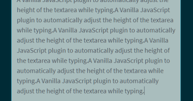 Automatic Textarea Resizer In Vanilla JavaScript