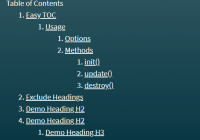 Hierarchical Table Of Contents In JavaScript - Easy-TOC