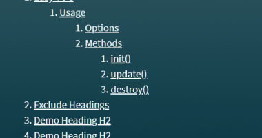Hierarchical Table Of Contents In JavaScript - Easy-TOC