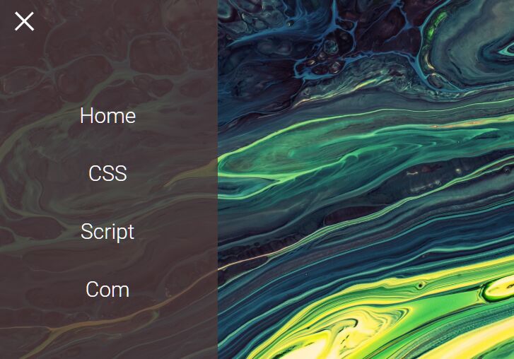 Minimal Hamburger Overlay Navigation Drawer In CSS