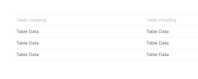 Punica CSS Framework Table