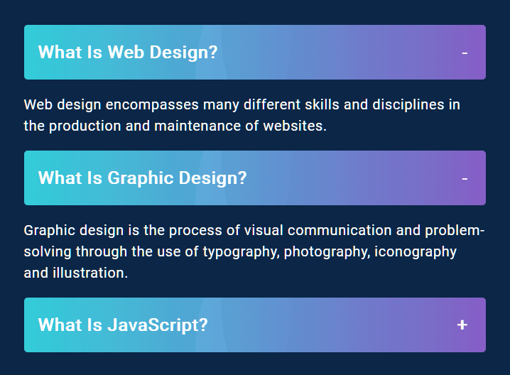 HTML & CSS Only FAQ Accordion
