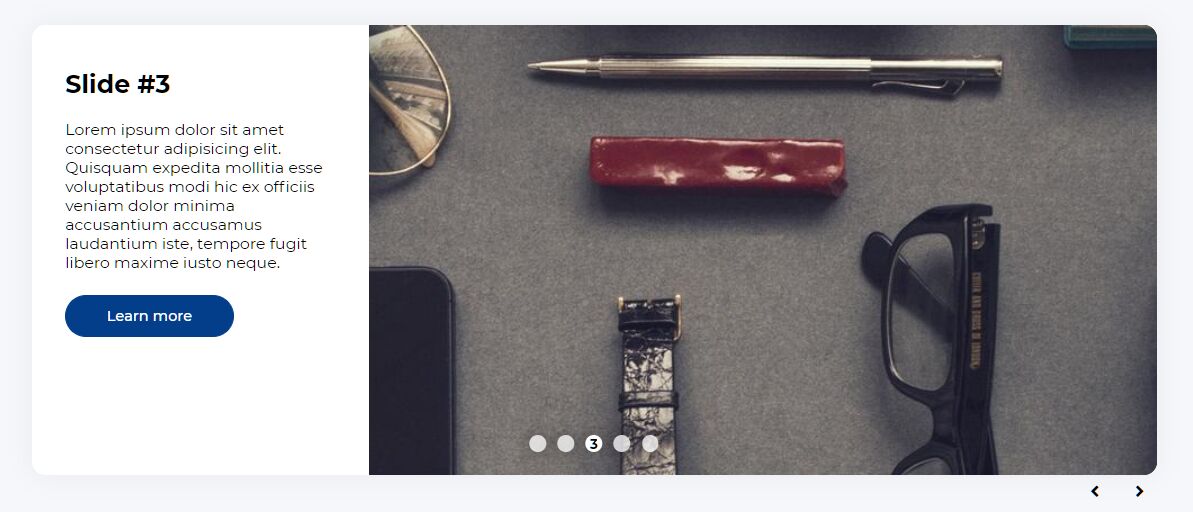 CSS Only Carousel With Sliding Descriptions