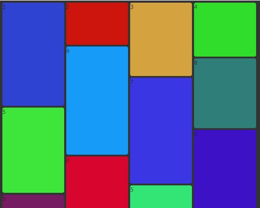 Grid in html css and javascript