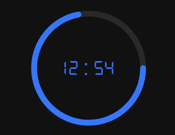 Digital Clock With Countdown Circle – rounded-clock