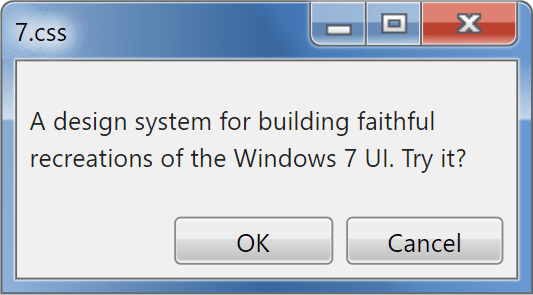 Windows 7 CSS Framework – 7.css