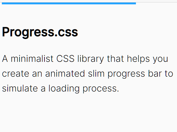 Slim Progress Bar With CSS/CSS3 – progress.css