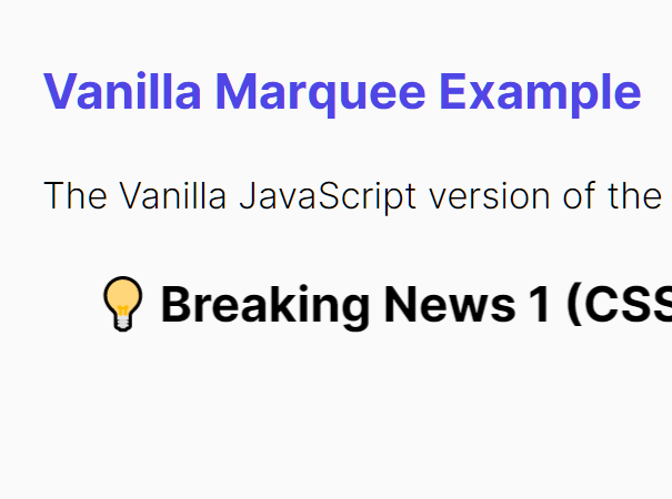 Simple Marquee Like Content Scrolling In Vanilla JavaScript