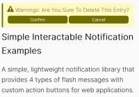 Simple Interactable Notifications For Web App - ahNotification.js