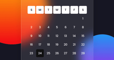 Glassmorphic Style Calendar Component With JavaScript