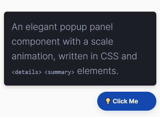 CSS Only Popup Panel