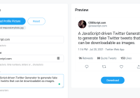 Fake Twitter Tweet Generator In JavaScript