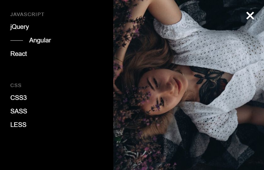 Fullscreen Overlay Menu In JavaScript Library