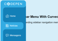 Sidebar Menu With Curved Outside Effect