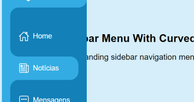 Sidebar Menu With Curved Outside Effect