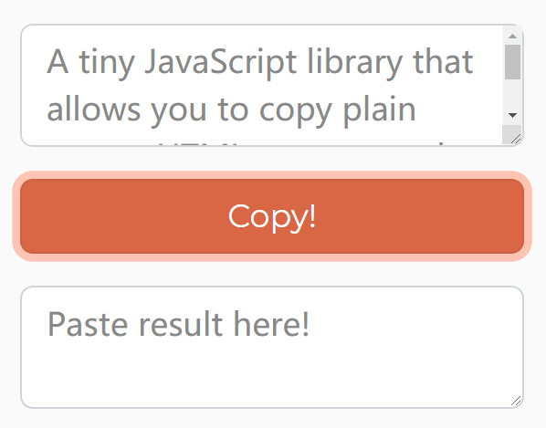 Copy Text Or HTML To Clipboard - CopyJS | CSS Script