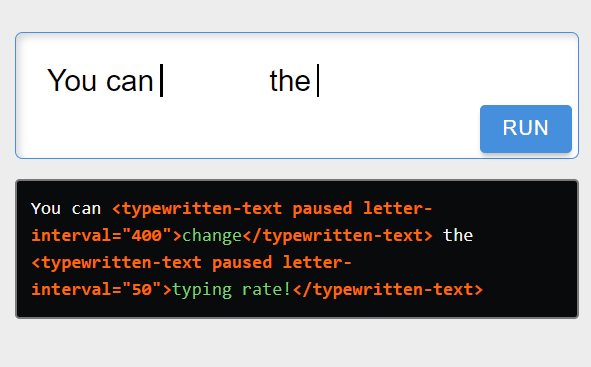 Inline Typing Animation Component – typewritten-text