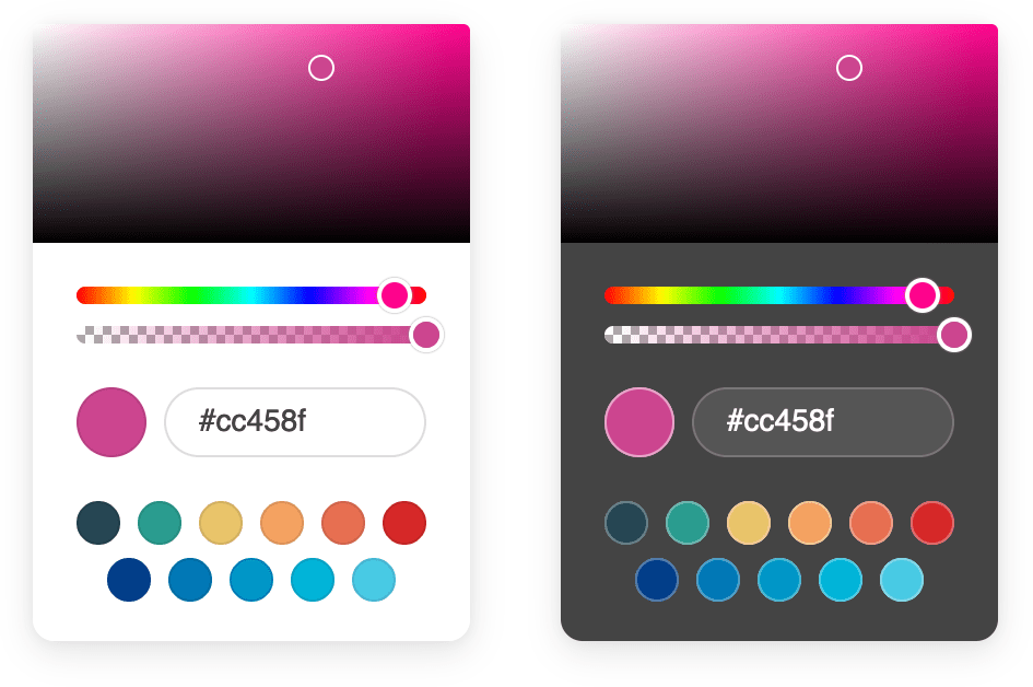 Accessible color picker coloris js css script