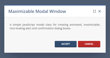 Maximizable Modal Window In Vanilla JavaScript
