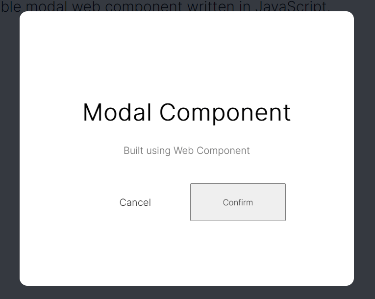 Minimal Modal Web Component (Custom Element)