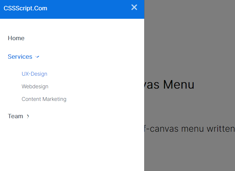Simple Multi-level Offcanvas Menu In Vanilla JavaScript