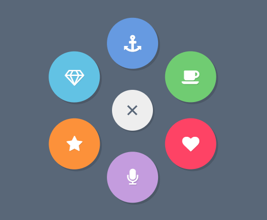 Beautiful Radial Popup Menu With JavaScript And CSS